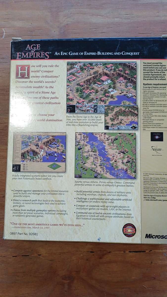 BIG BOX Age of Empires CIB