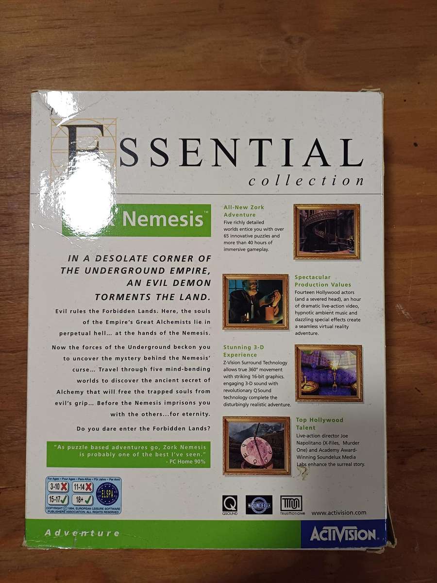 Zork Nemesis BIG BOC (Essentials Collection) CIB See photos