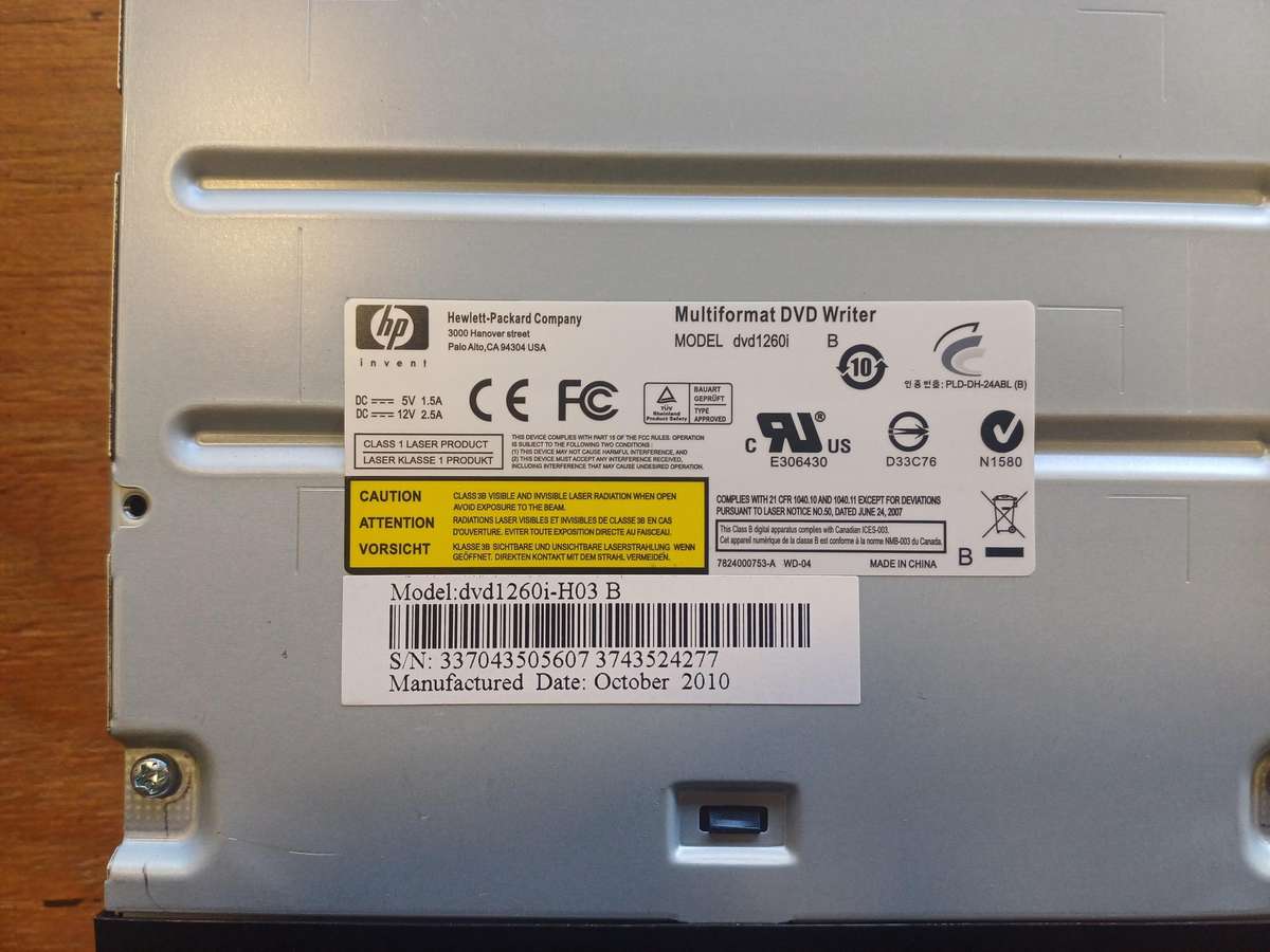 HP DVD Writer Model dvd1260i