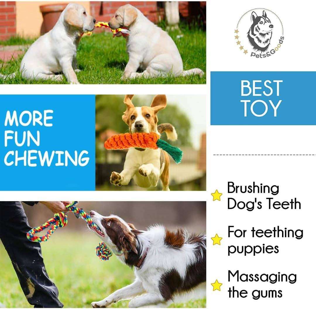 8 Pack Dog Chew Toys for Puppy Teething Dog Rope Toy for Aggressive Chewers