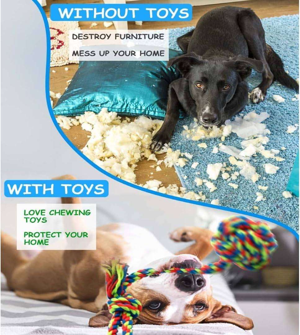 8 Pack Dog Chew Toys for Puppy Teething Dog Rope Toy for Aggressive Chewers