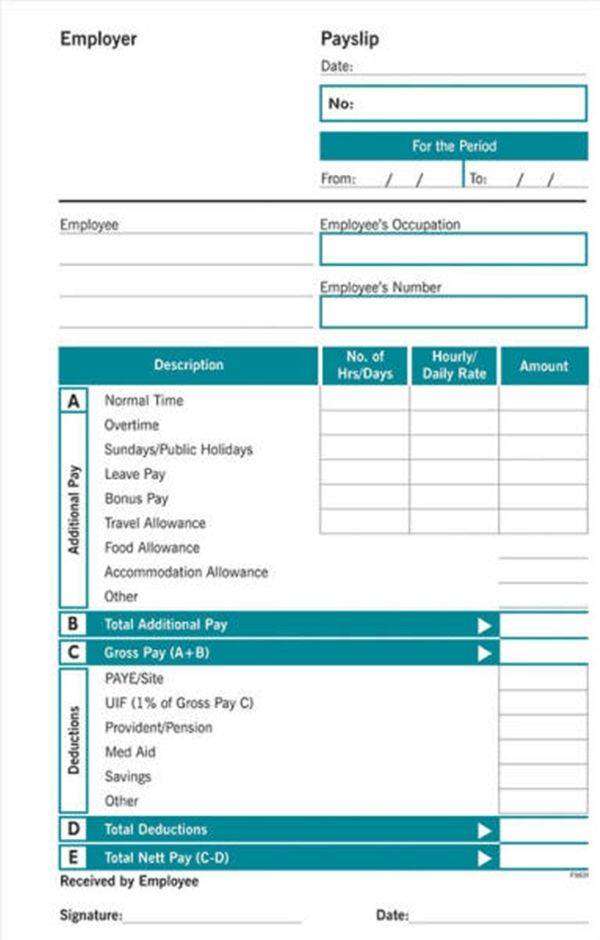 RBE Payslip Duplicate Pads A5
