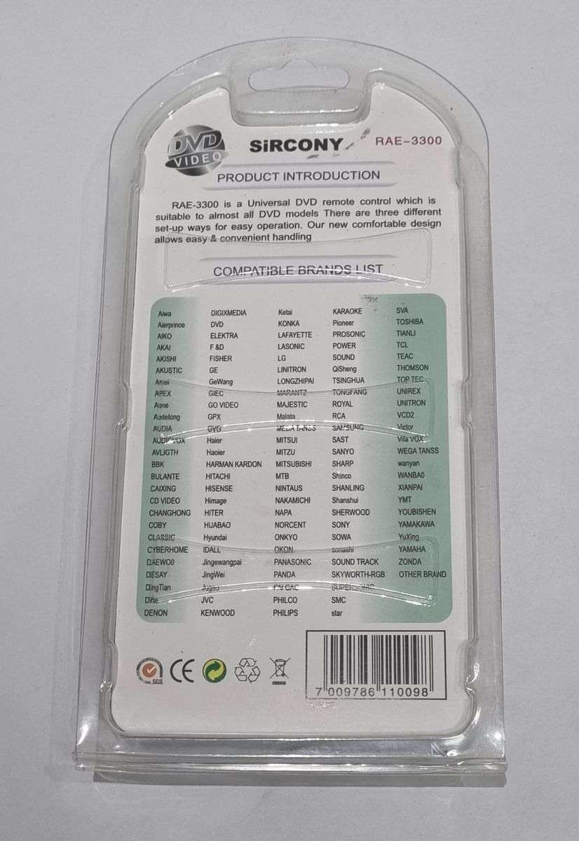 SiRCONY Universal DVD Remote