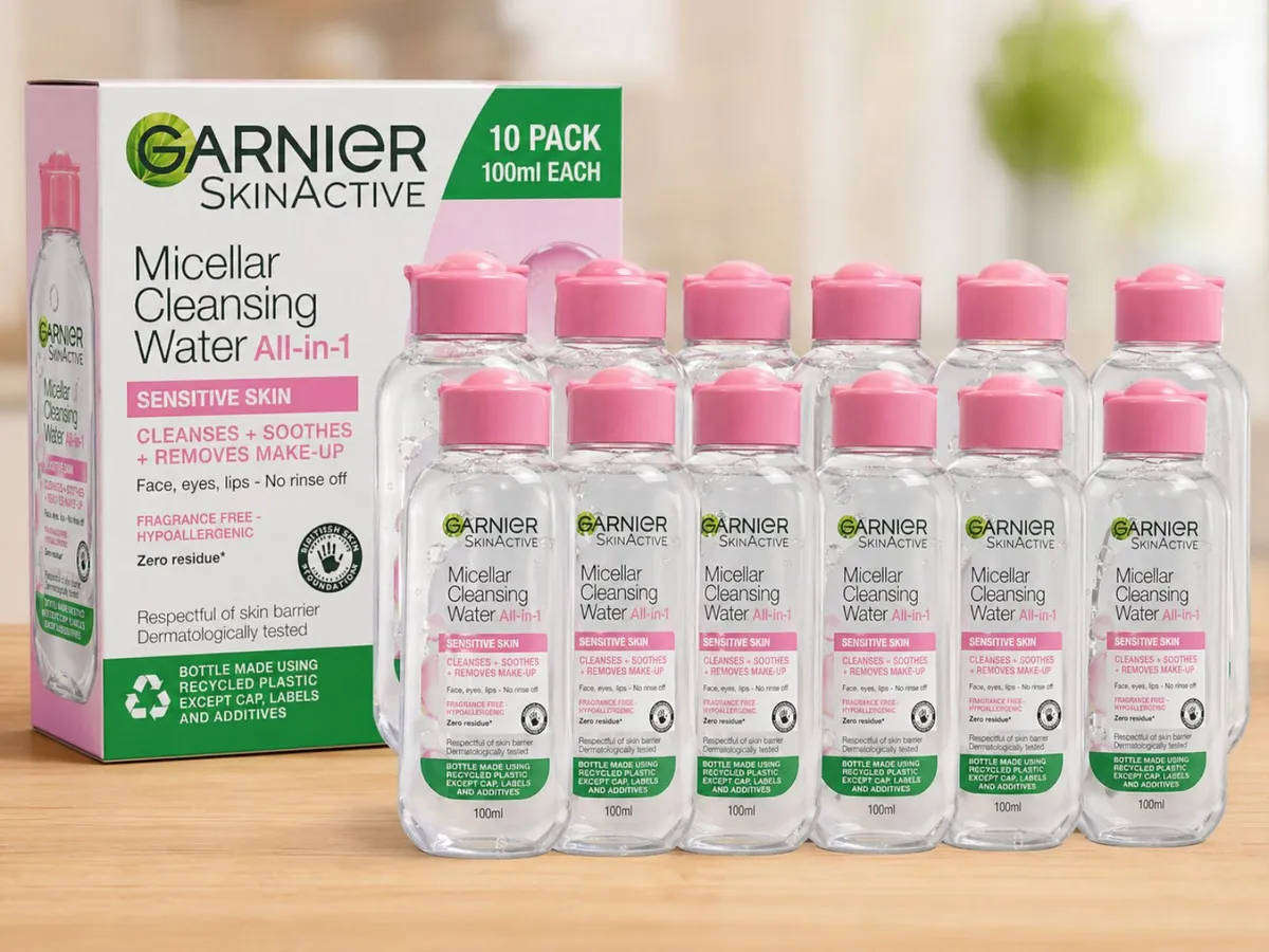 Garnier Micellar Cleansing Water and Makeup Remover for Sensitive Skin 100 ml - 10 Pack