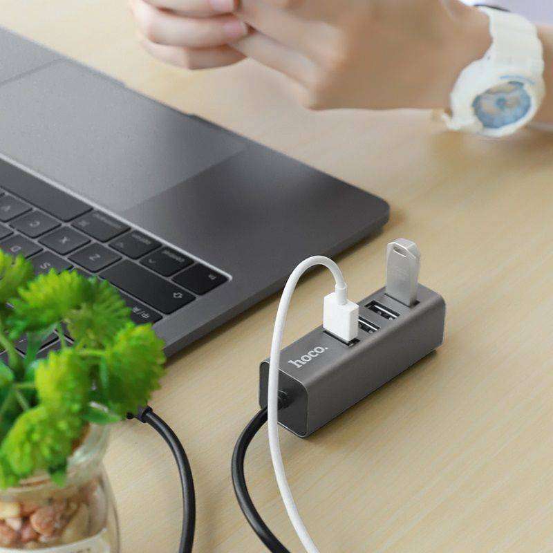 4-Port USB 2.0Hoco HB1 4 Port USB HUB Line Machine Expansion - Tarnish