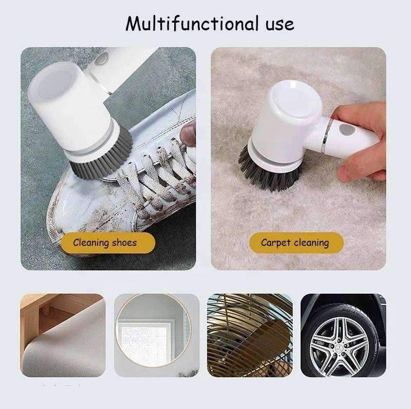 Cordless Spin Scrubber With 6 Interchangeable Brush Heads