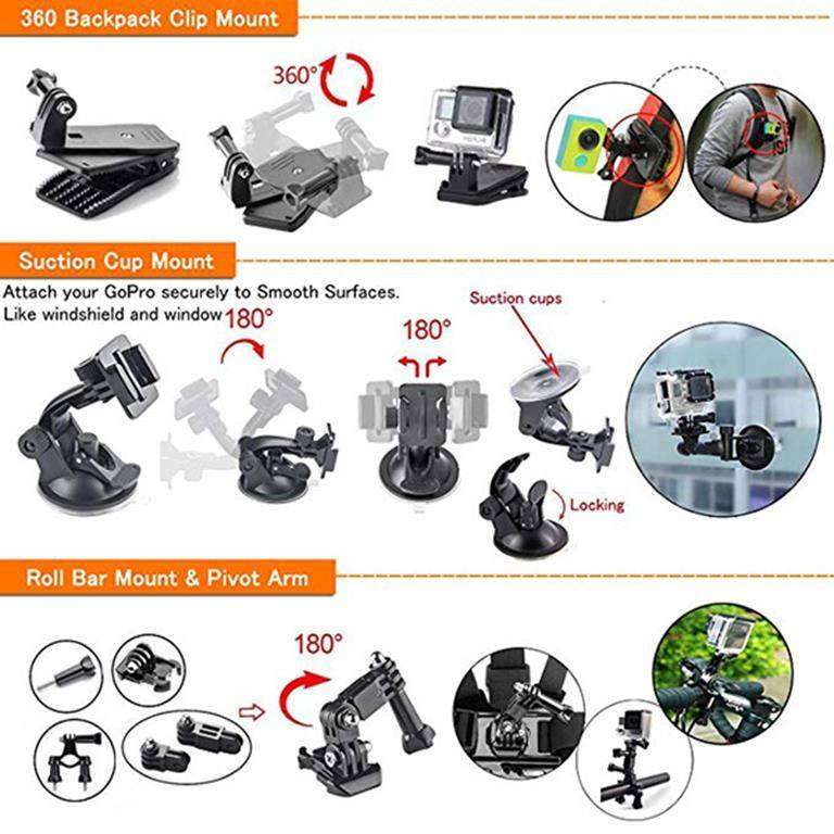 50 in 1 Action Camera Accessory Kit for GoPro Hero