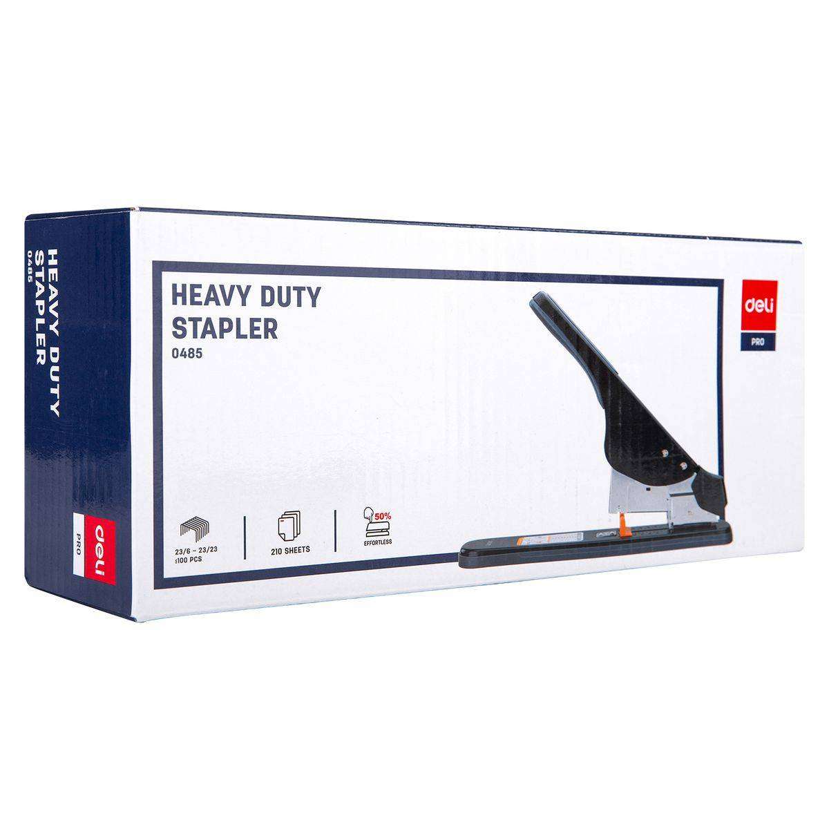Deli Effortless Heavy Duty Stapler 210 Sheets 23/6 & 23/23 Black