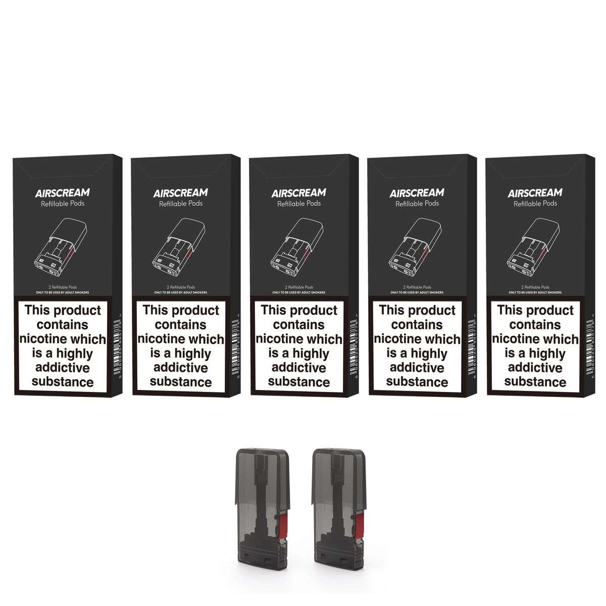 Airscream 5 Pack - AirsPops Refillable Pods - 1,6ml