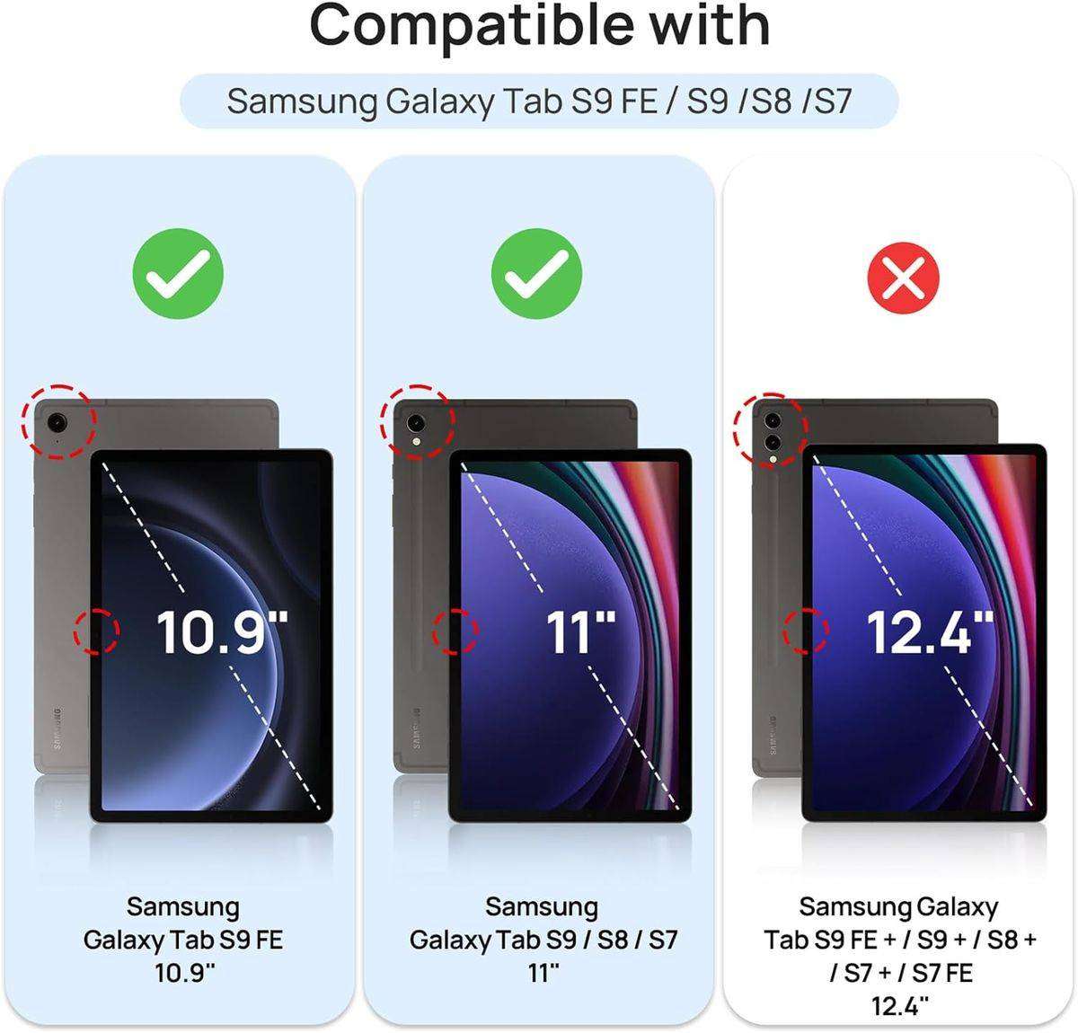 TRON Tempered Glass Screen Protector Made for Samsung Galaxy Tab S9 / S9 FE