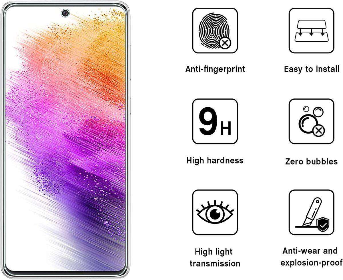 TRON Tempered Glass Screen Protector for Samsung Galaxy A73 5G - Pack of 2