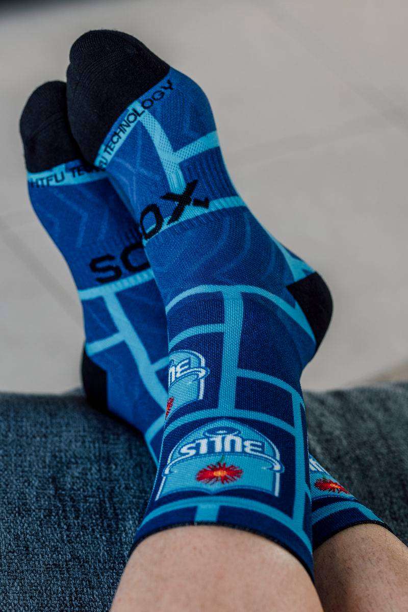 Sox Footwear Blue Bulls Square Crew Socks - Large