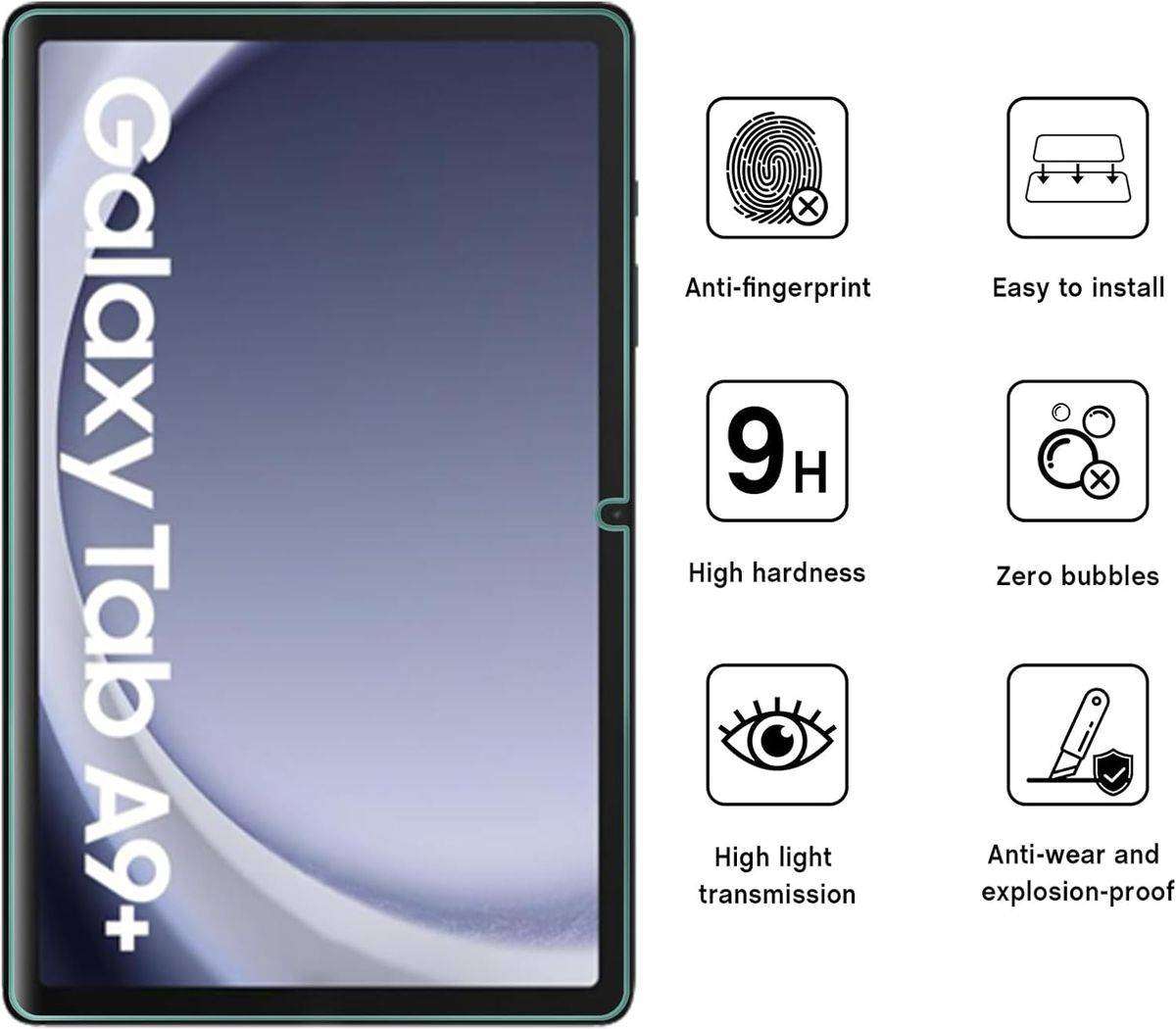 TRON Tempered Glass Screen Protector for Samsung Galaxy Tab A9 Plus - 2023