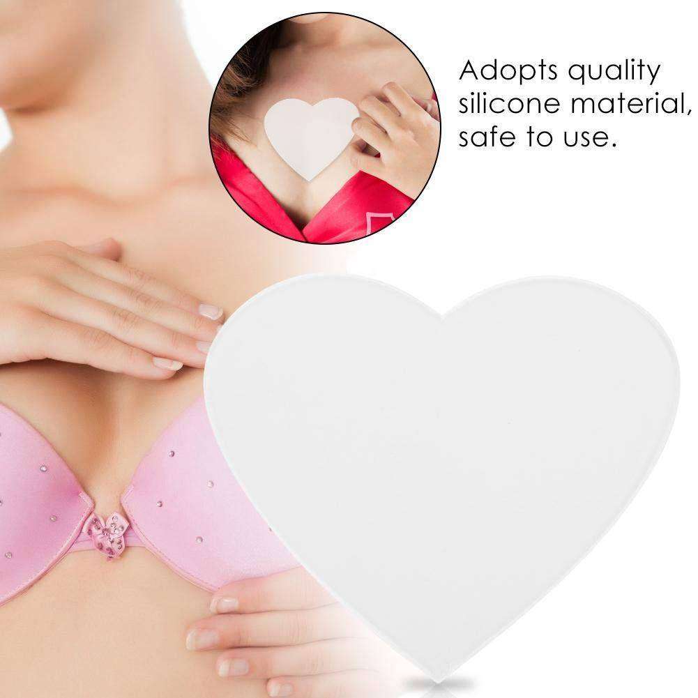 3 Pack Re-Usable Anti Wrinkle Heart Shaped Silicone Decollete Chest Pads