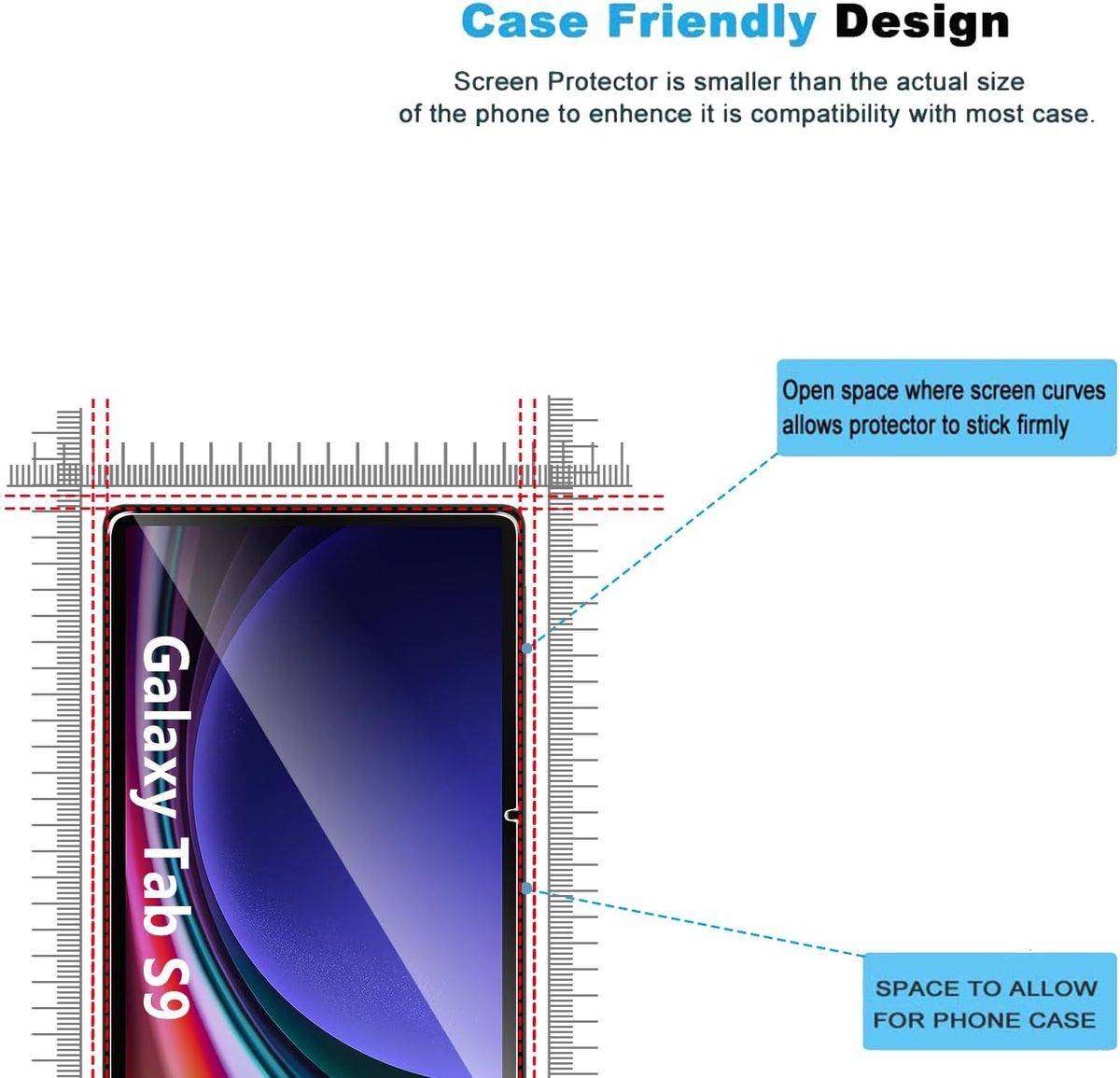TRON Tempered Glass Screen Protector Made for Samsung Galaxy Tab S9 / S9 FE
