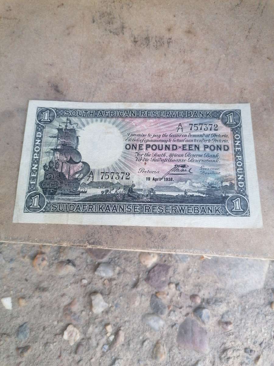 1938 South Africa 1 Pound Note