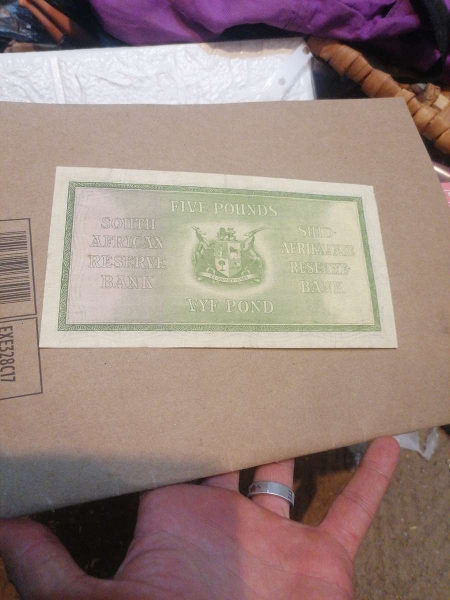 1941 SCARCE J. POSTMUS FIVE POUND BANKNOTE.STUNNING CONDITION