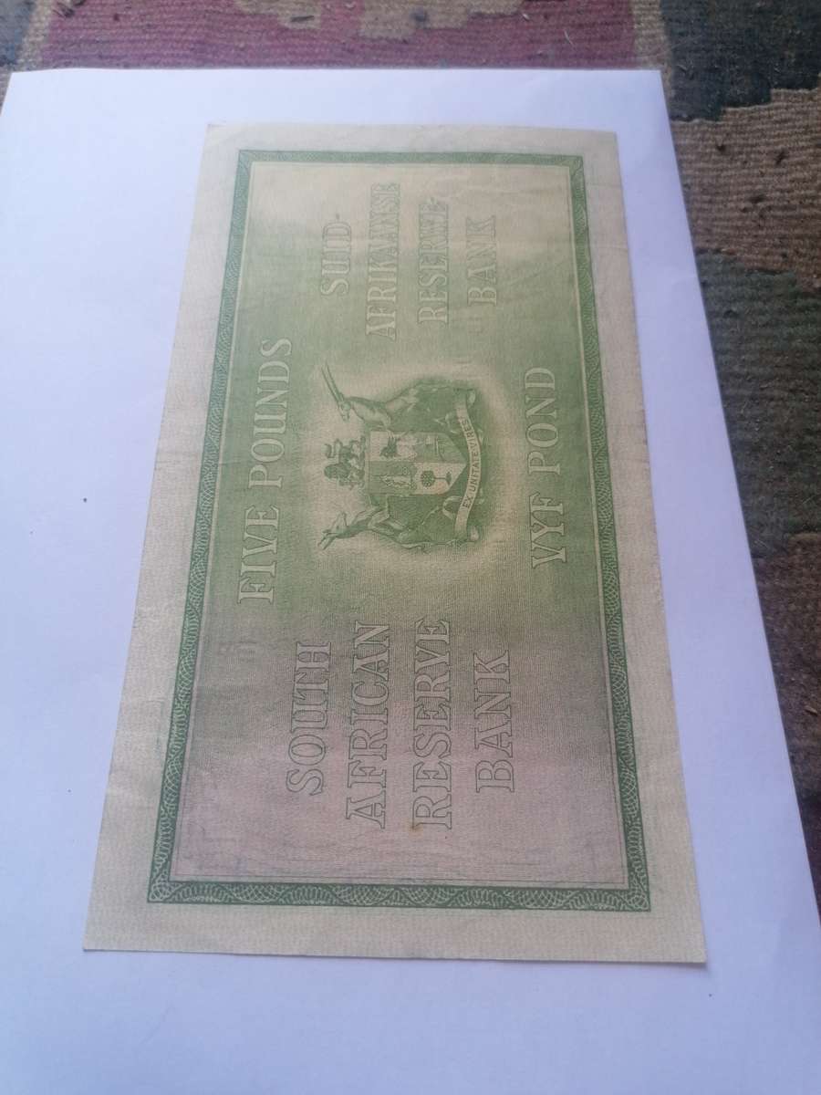 1941 SCARCE J. POSTMUS FIVE POUND BANKNOTE.STUNNING CONDITION