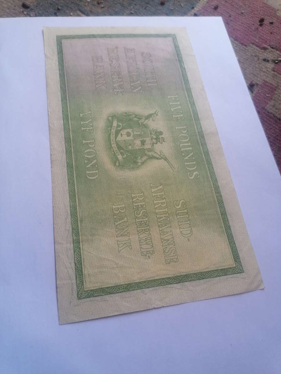 1941 SCARCE J. POSTMUS FIVE POUND BANKNOTE.STUNNING CONDITION