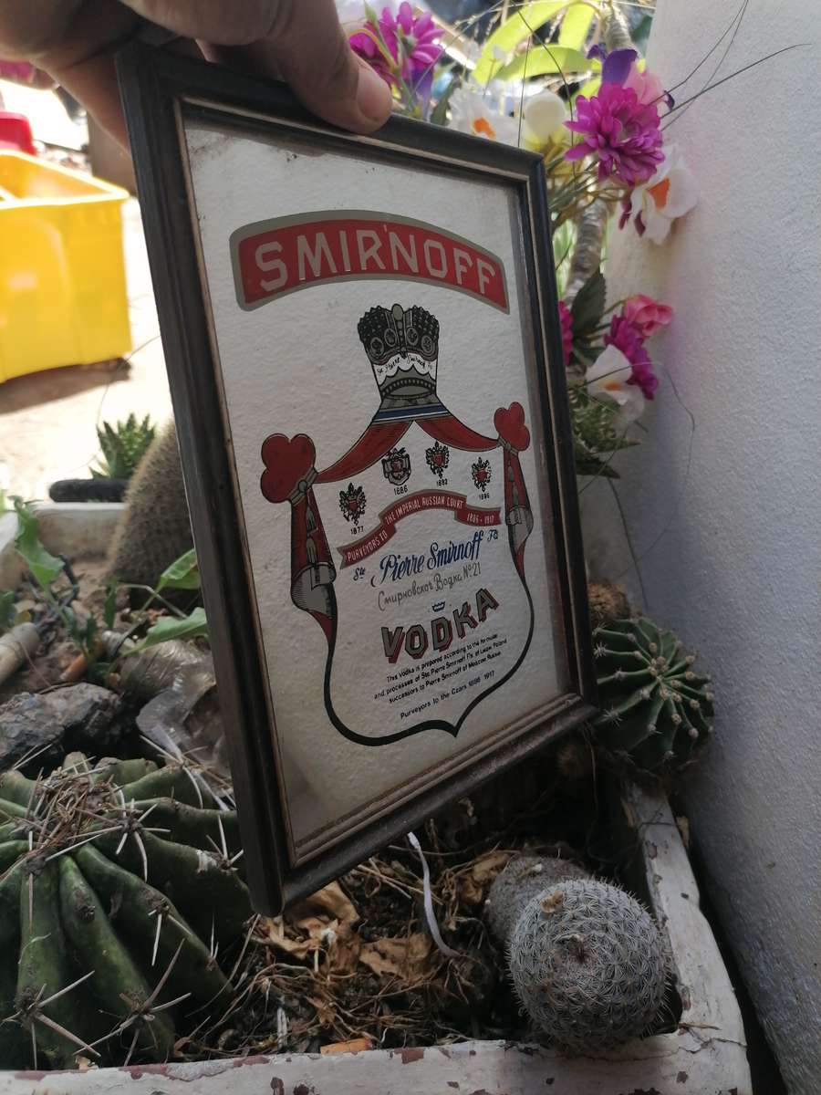 Small vintage SMIRNOFF bar mirror