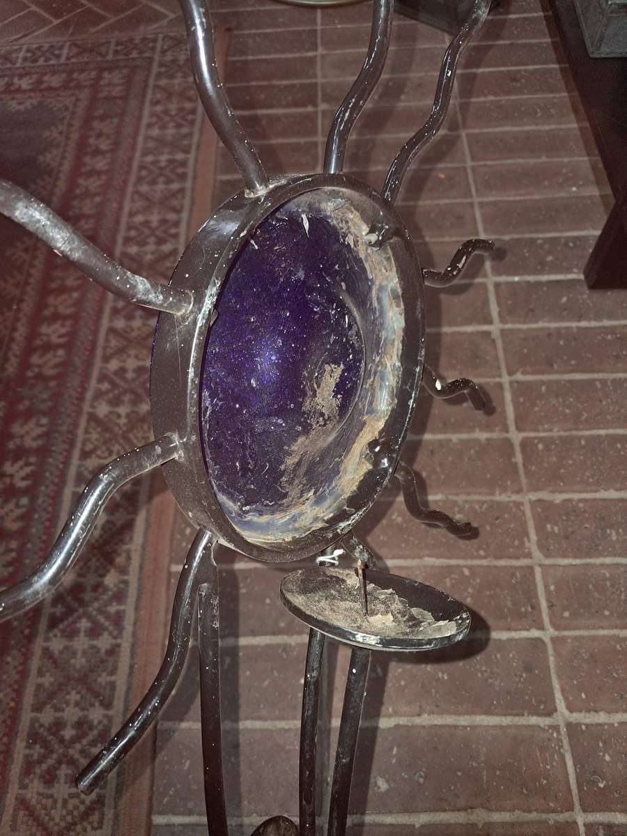 Cobalt blue sun candle holder