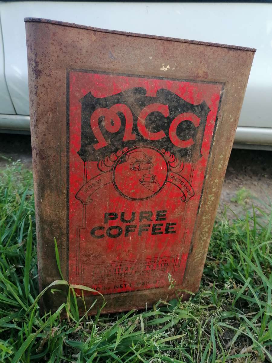 Antique mcc pure coffee 20lbs tin