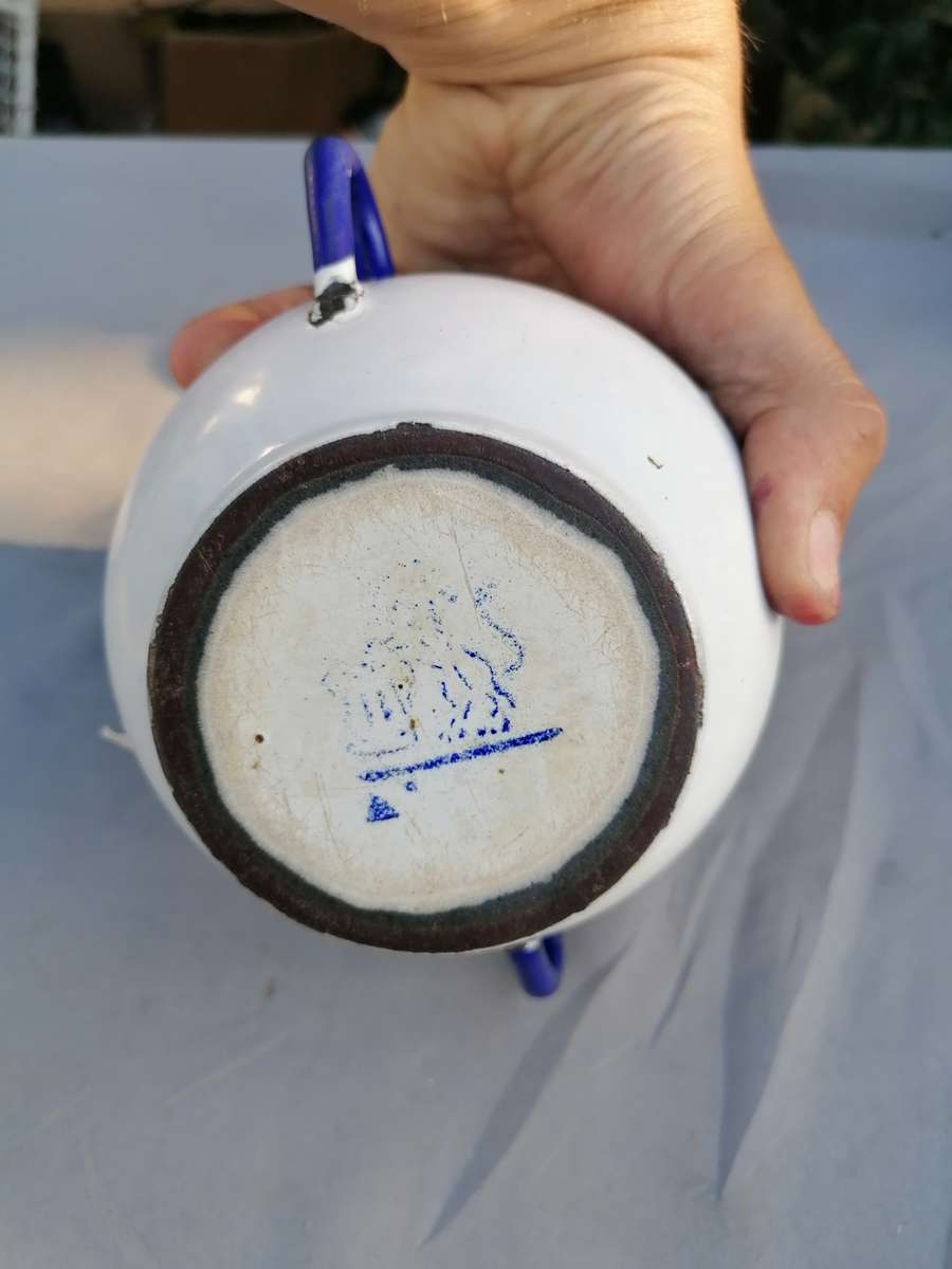 Antique Enamel sugar bowl