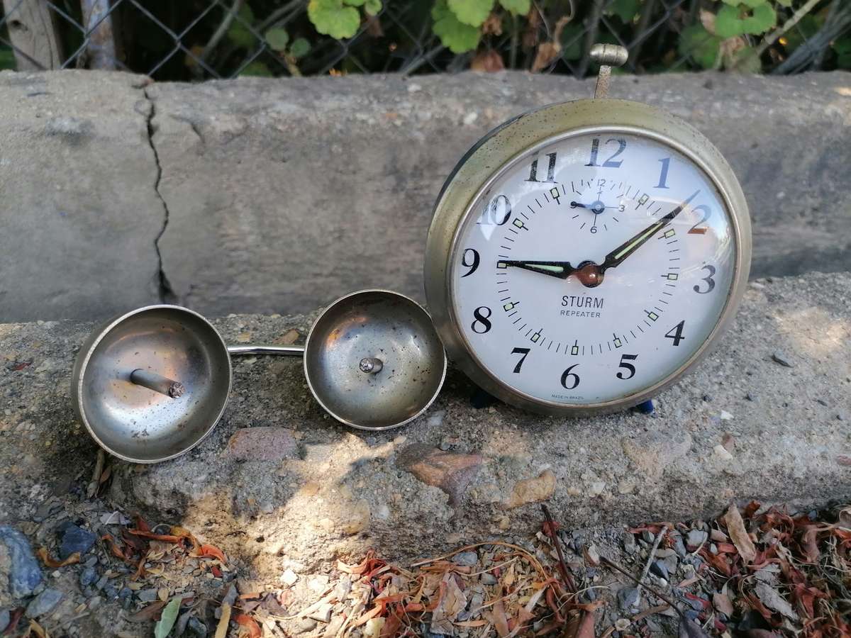 Vintage Wind Up Alarm Clock Sturm - Made in Brazil. Needs repair