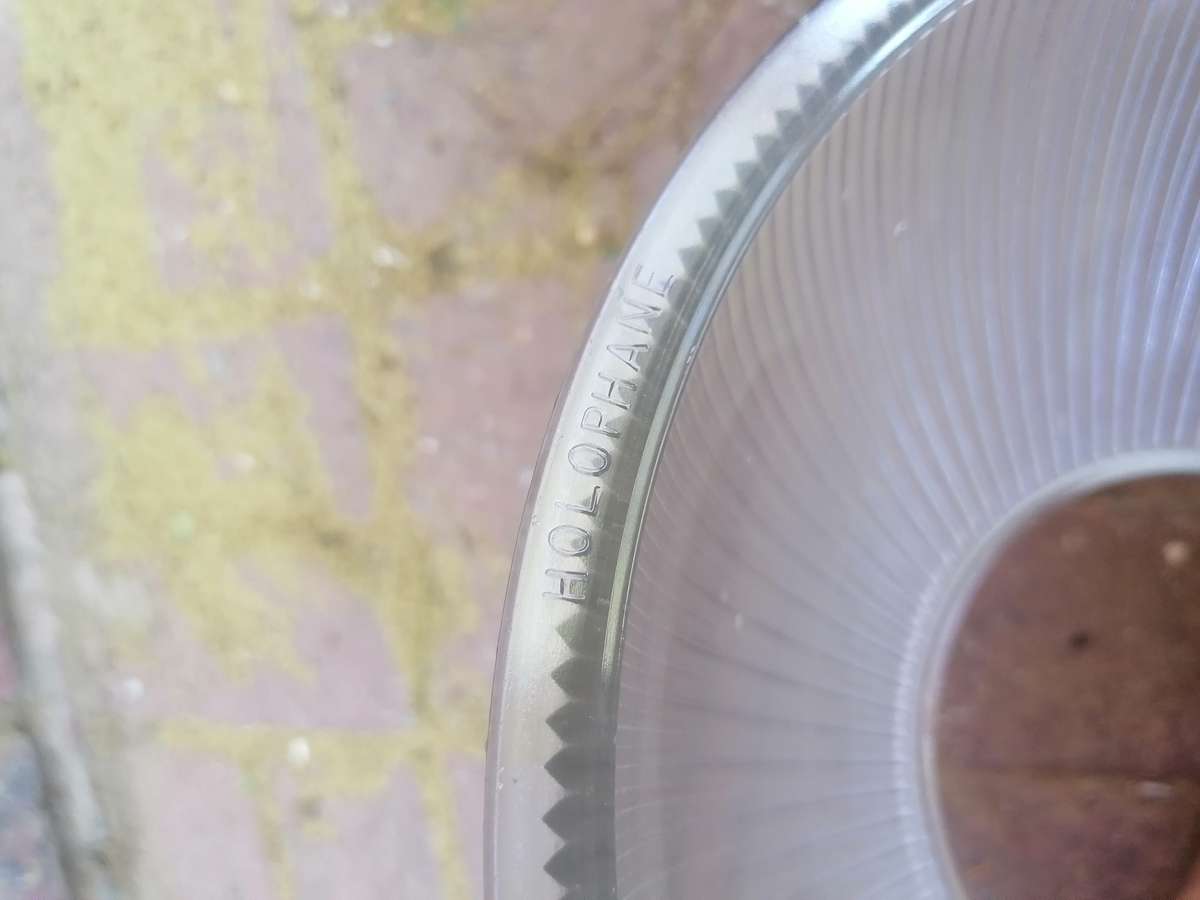 holophane glass shade small chip at top
