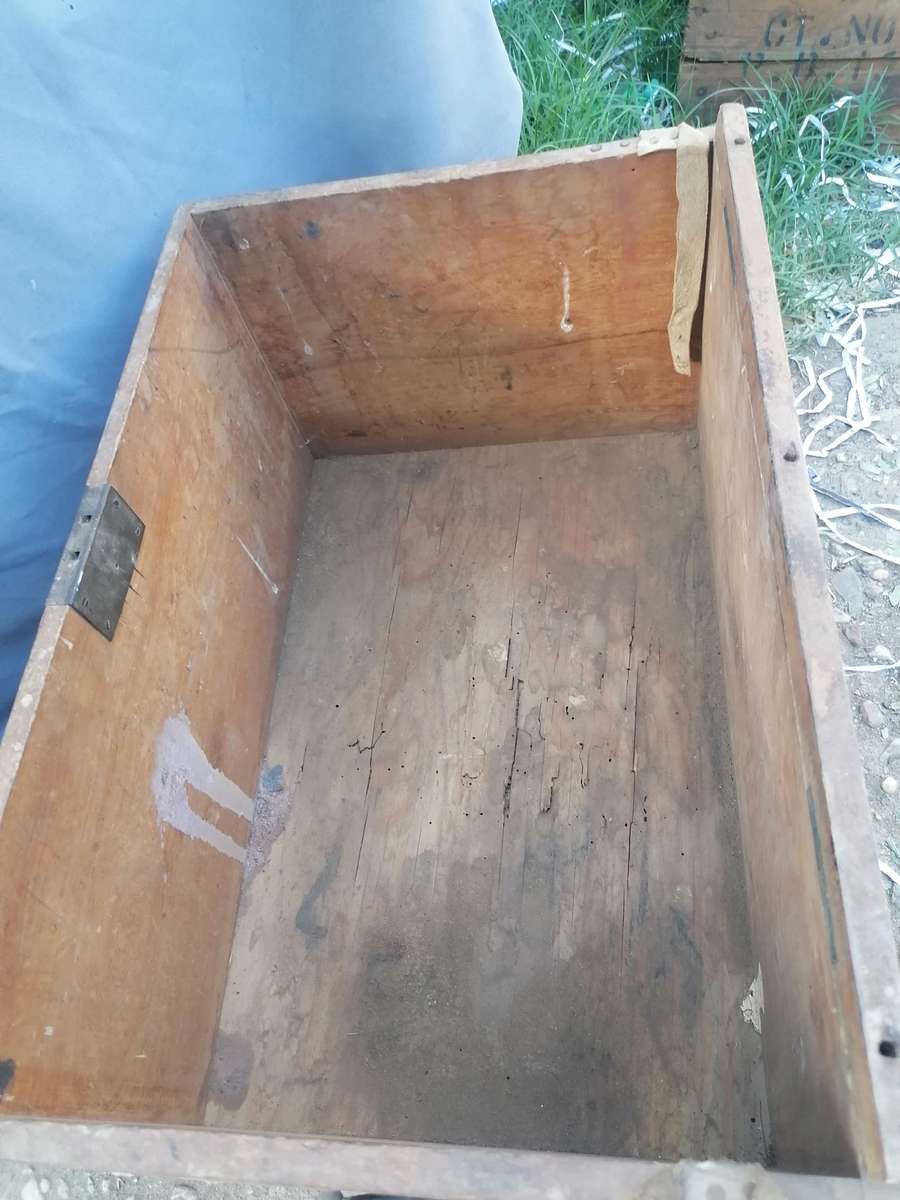 Antique wooden box in need of restoration