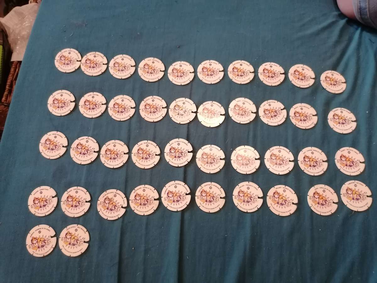 Vintage complete sets of SIMBAZO TAZOS 1-42