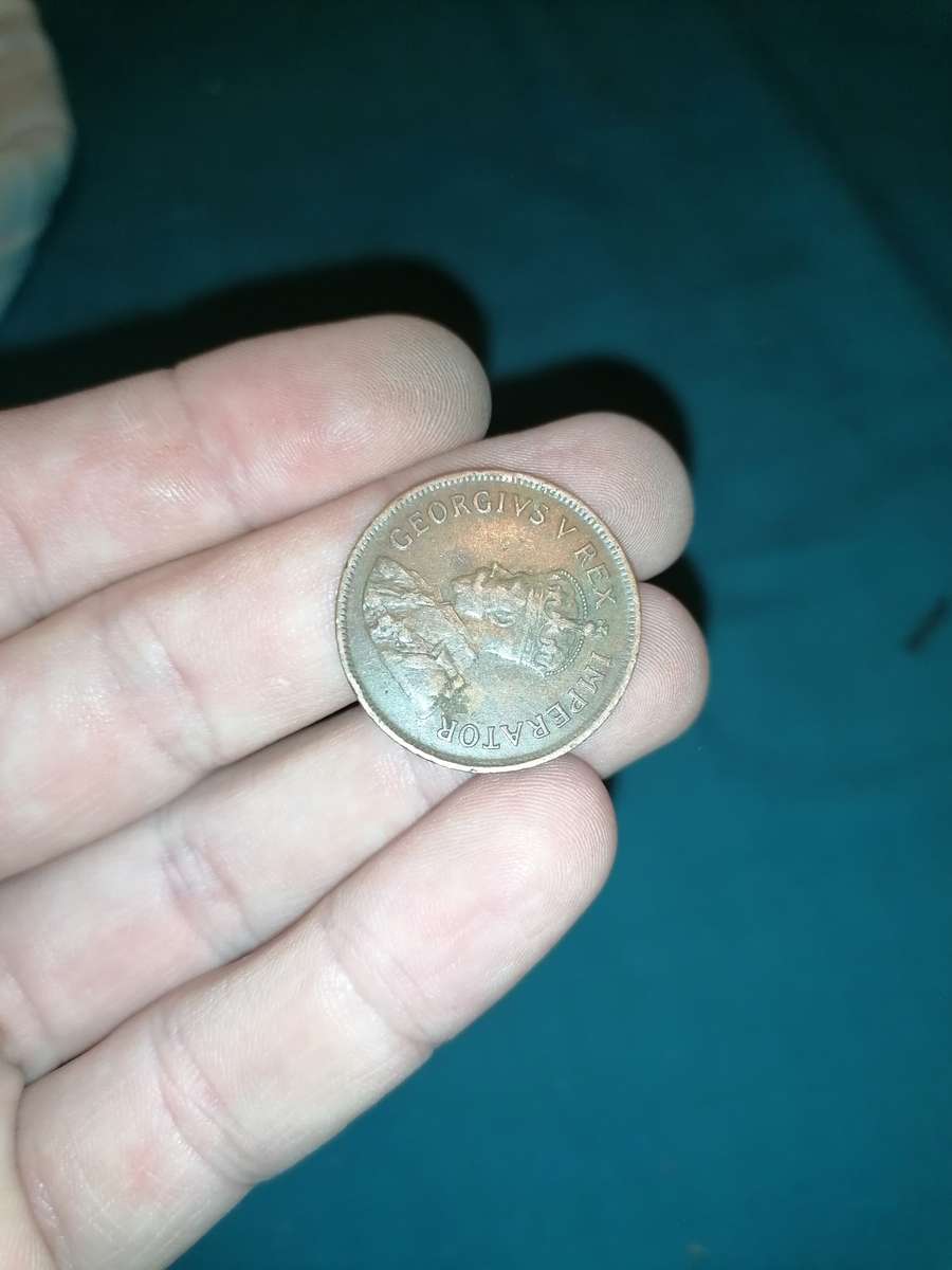 VERY RARE FIND IN THIS CONDITION 1925 ZUID-AFRIKA 1/2 PENNY