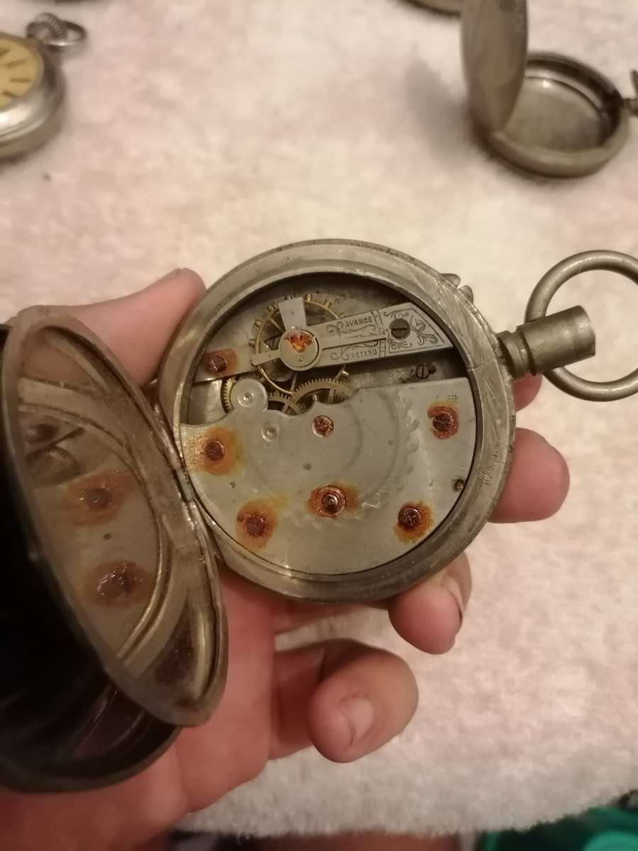 Antique lot of pocket watches and cases. Not working