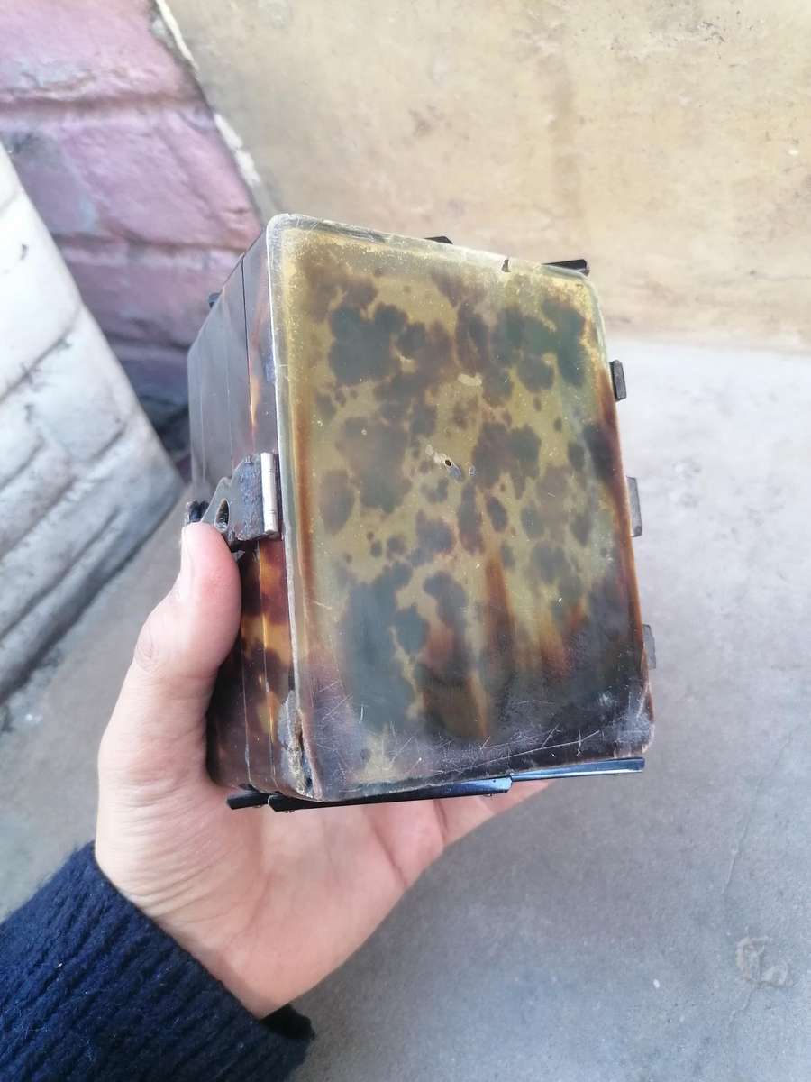 Antique Chinese Natural Animal Shell 3 Tier Box w/Carved Dragon