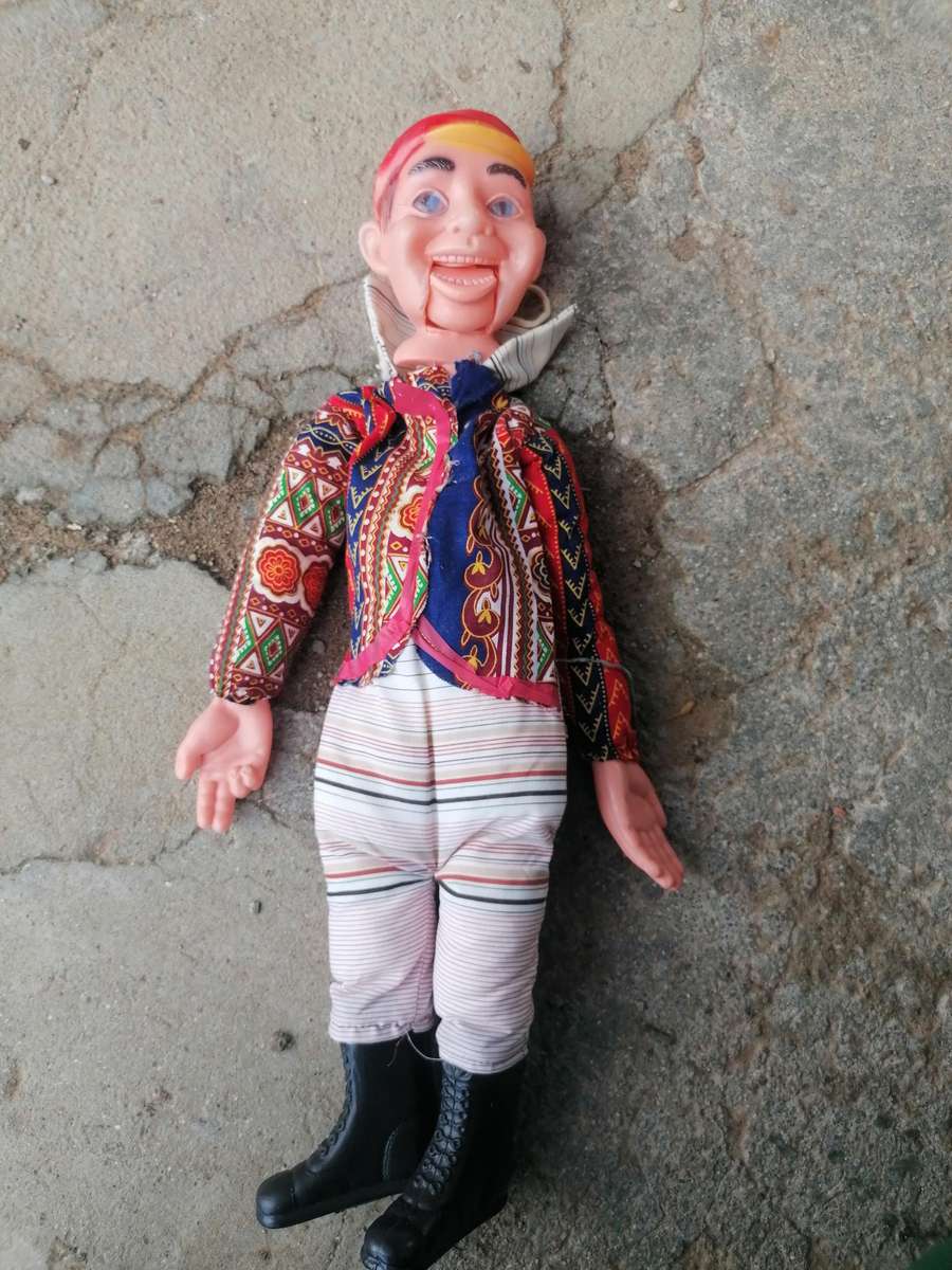 Ventriloquist dummy made in Hong Kong. Needs some tlc