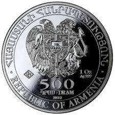 1 oz Armenian Pure 0.999 Fine Silver Noah's Ark Coin BU in Box