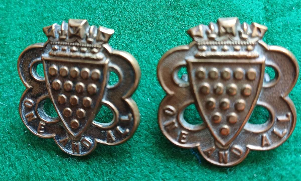 British Army, Duke of Cornwall's Light Infantry brass collars pair