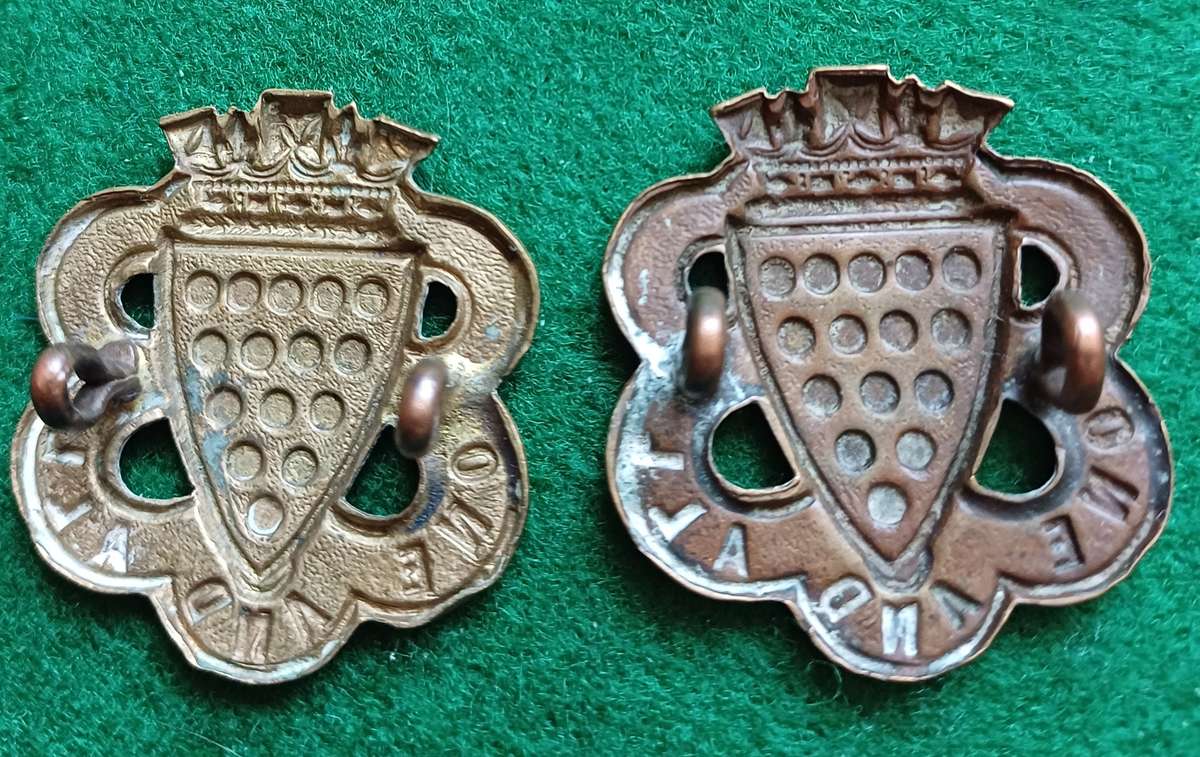 British Army, Duke of Cornwall's Light Infantry brass collars pair