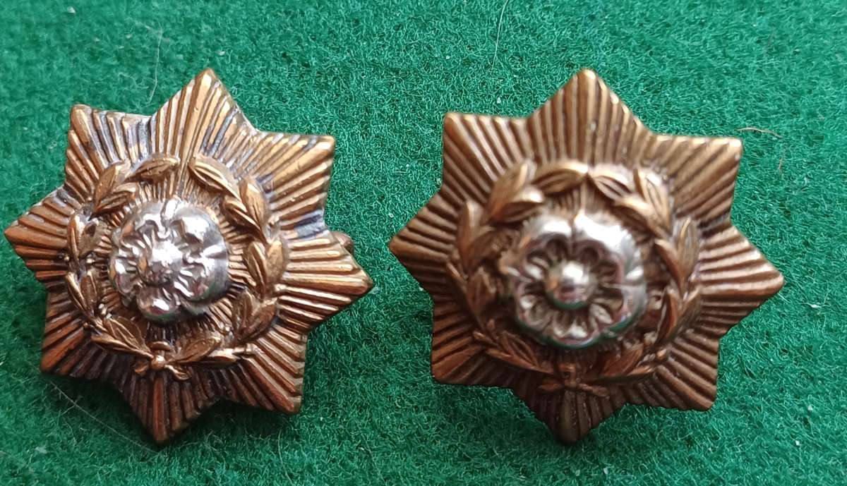 British Army, The East Yorkshire Regt, BiM collars, pair