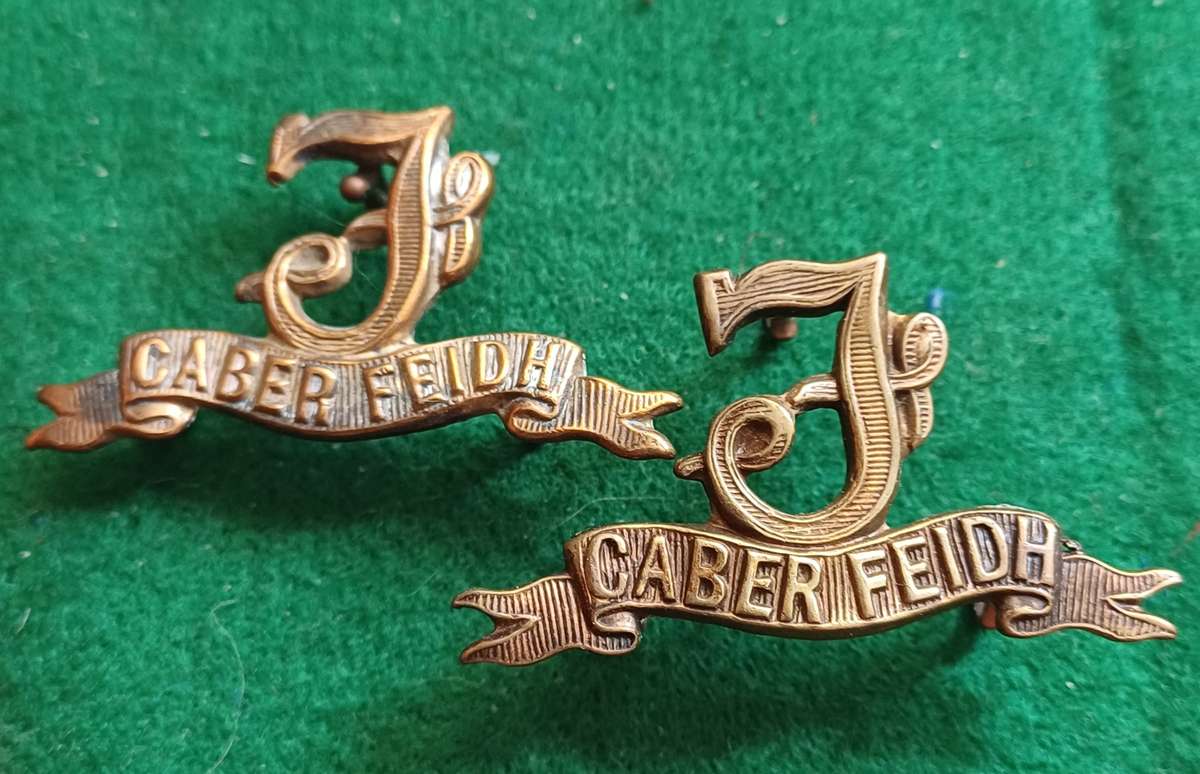 British Army, Seaforth Highlanders set of 4, brass collars