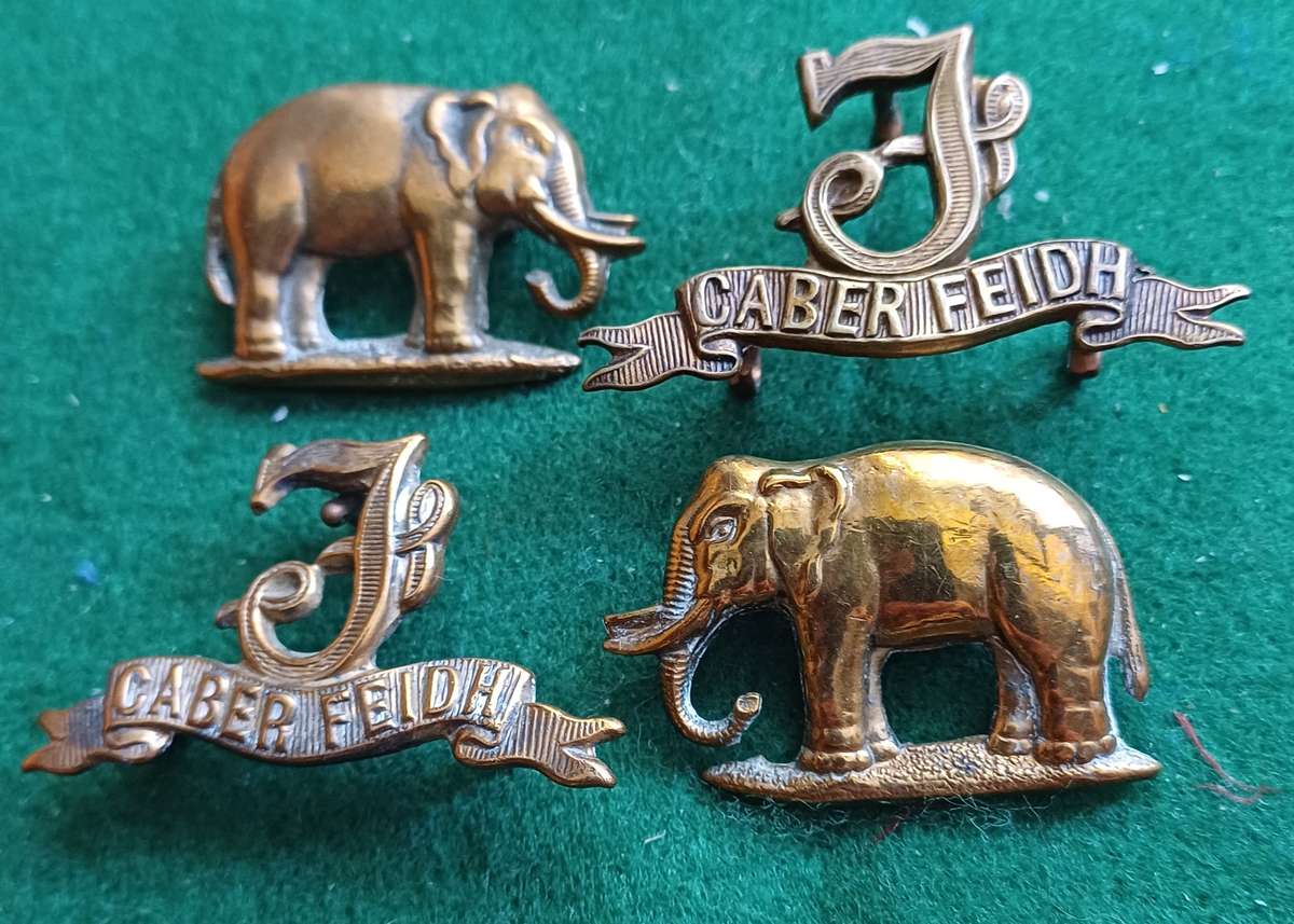 British Army, Seaforth Highlanders set of 4, brass collars