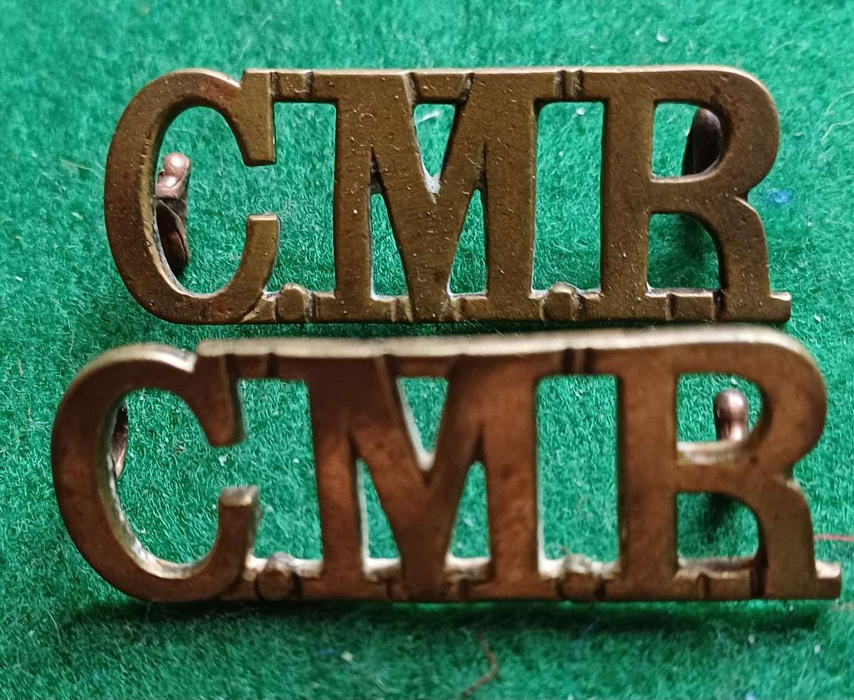 SA Cape Mounted Rifles brass titles pair