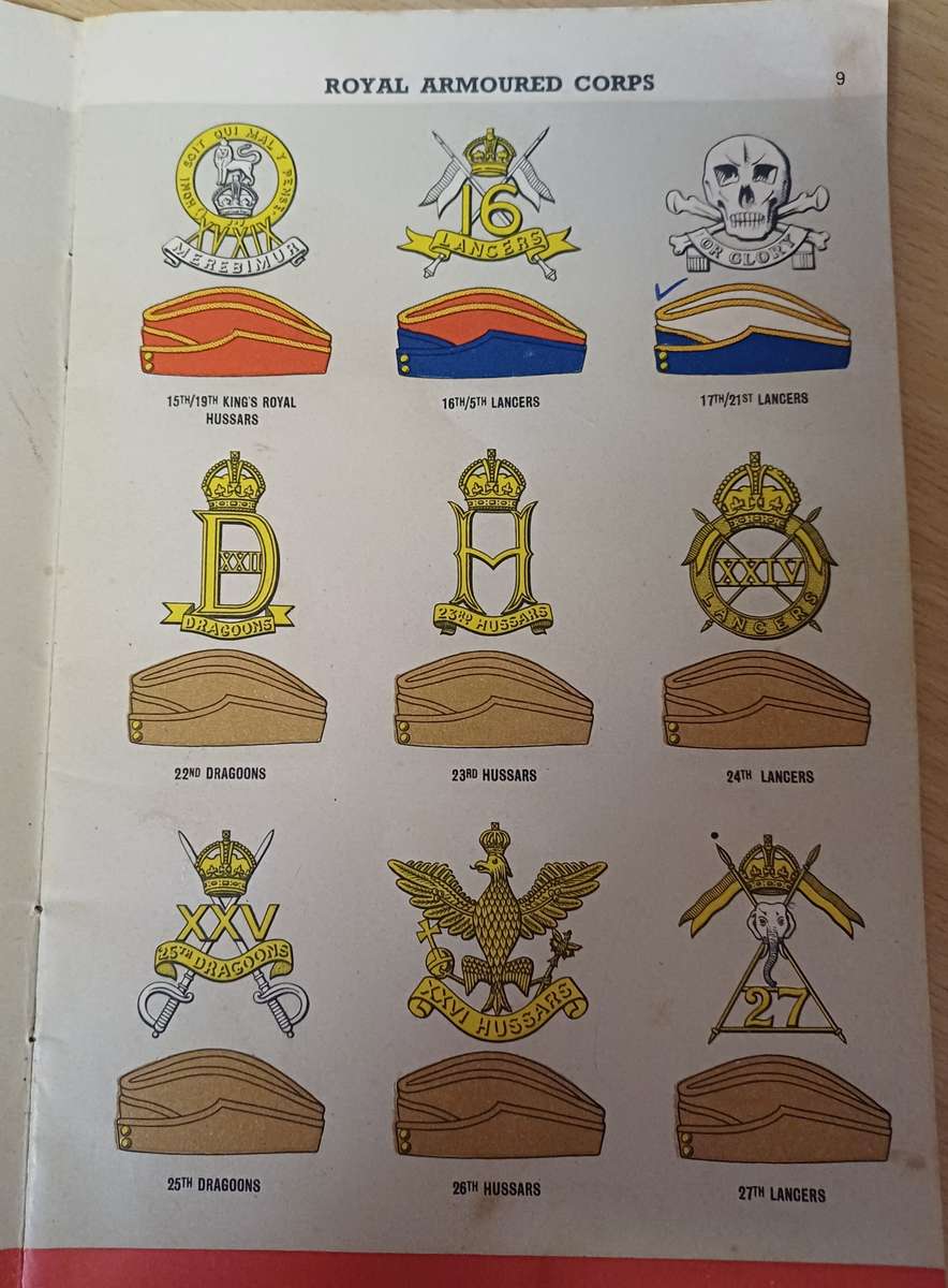 Regimental Badges and Service. Caps (badges and side caps of UK units.)