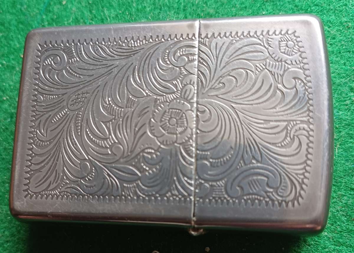 Zippo Lighter antique finish, engraved "Dad."