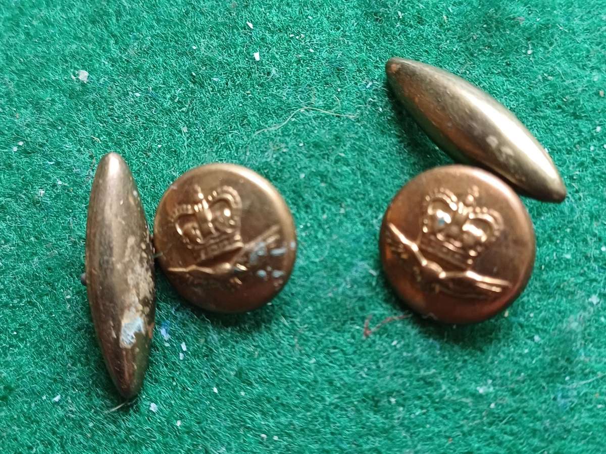 South African Air Force, cufflinks pair: note QE crown