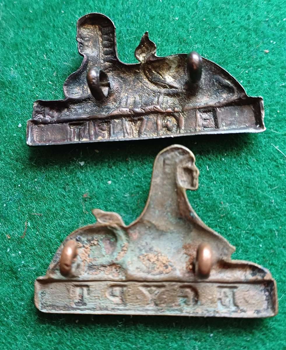 British Army, bronze Sphinx collars, Egypt on plinth