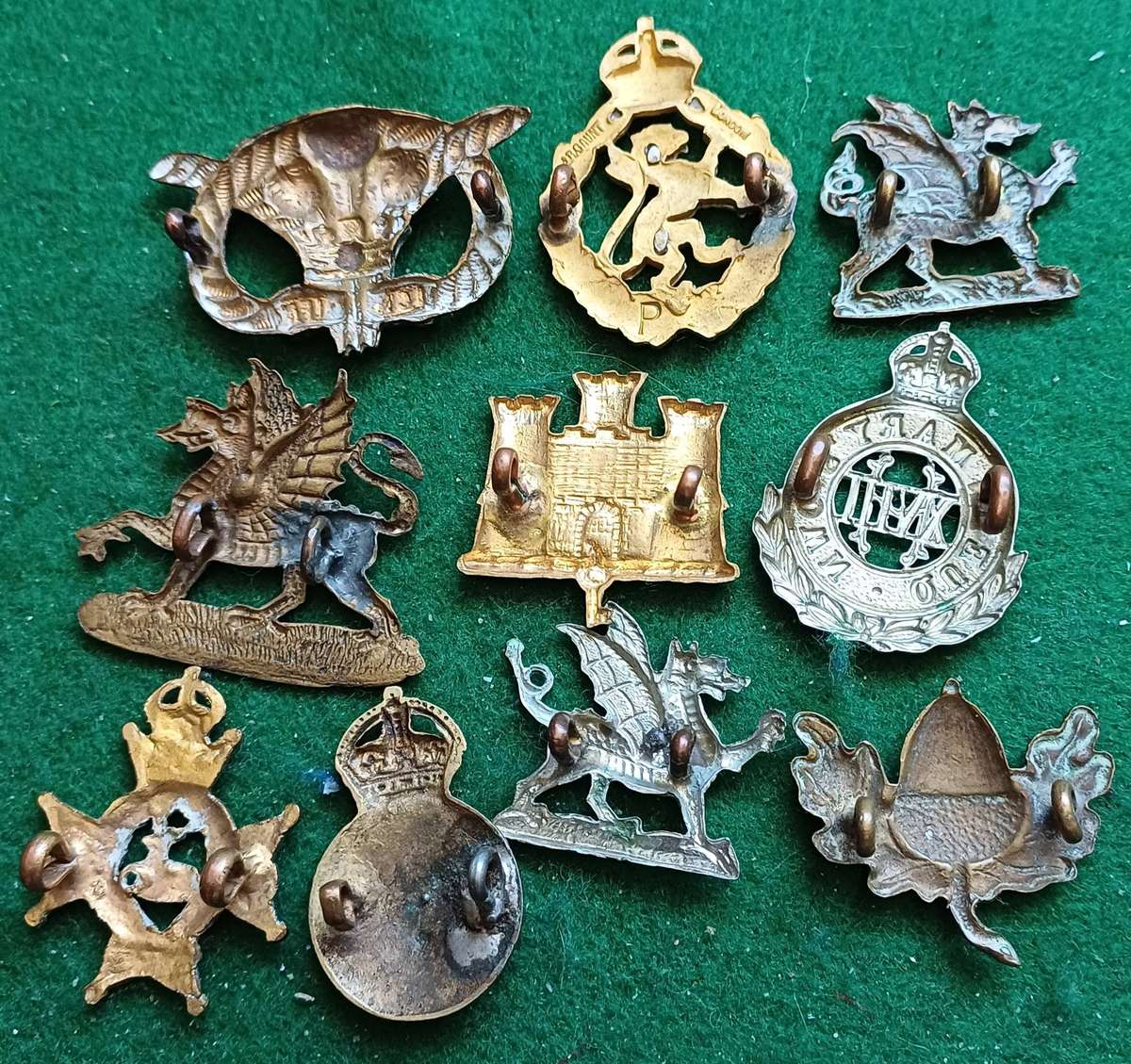 Selection of 10 military badges