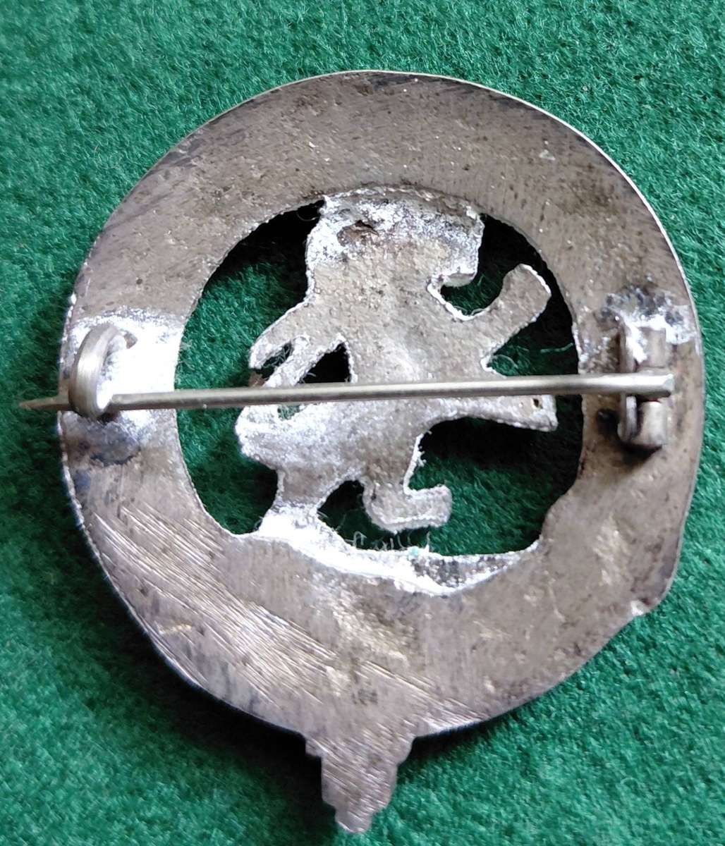 Scottish Clan badge, Lion Rampant with "Nemo me impune lacessit," on garter belt