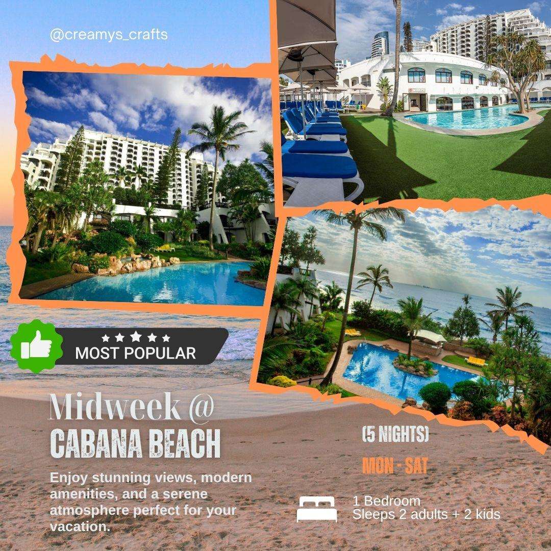 Midweek @ Cabana Beach, Umhlanga Rocks from 18 - 23 Aug 2025 (5 Nights)Studio/ Sleeps 4