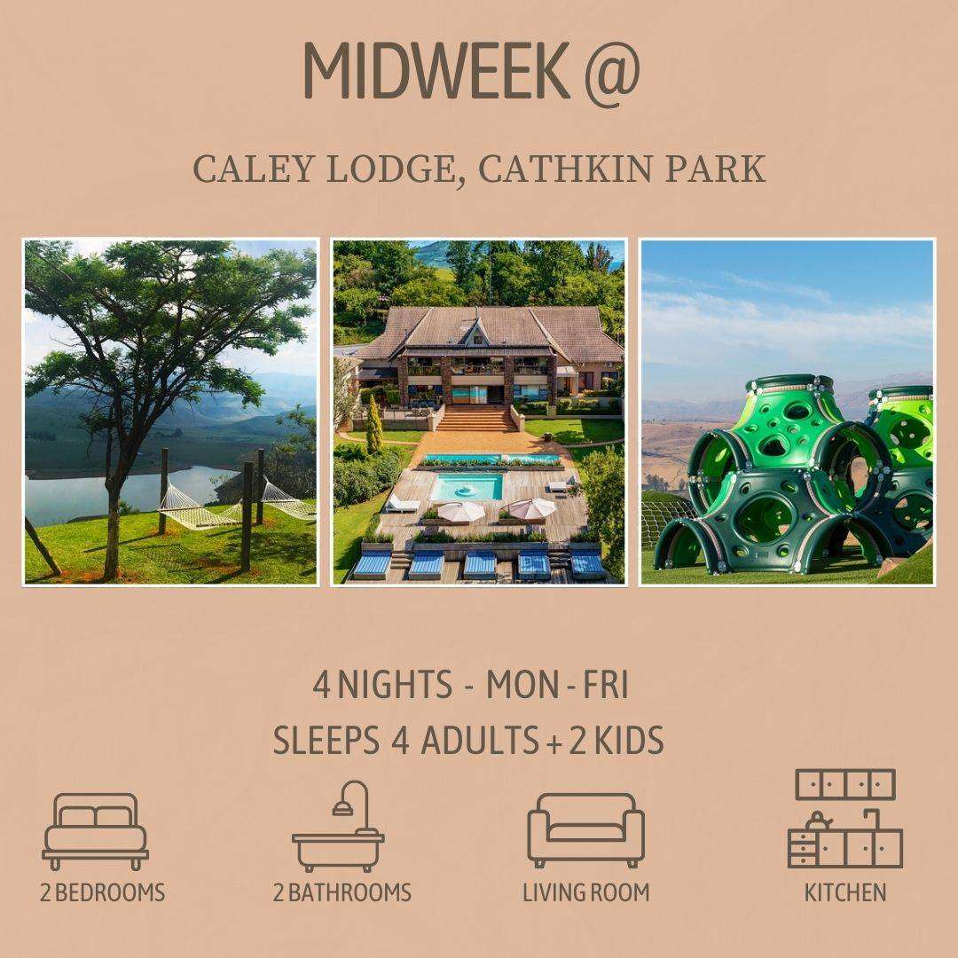 Midweek @ Caley Lodge, Cathkin Park, Drakensberg from  18 - 22 May 2026(4 Nights)2 Bedroom/sleeps 6